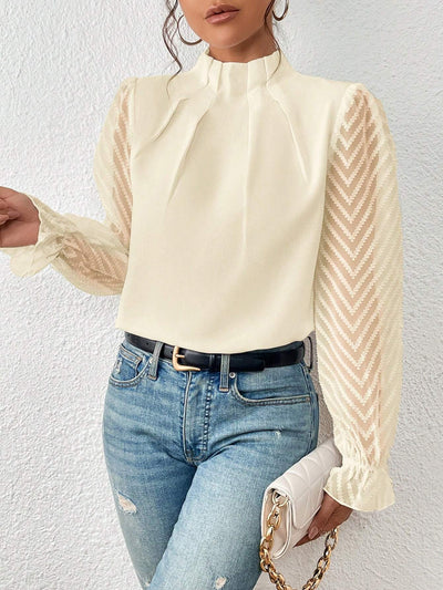 Davena - Blusa veraniega con mangas de encaje