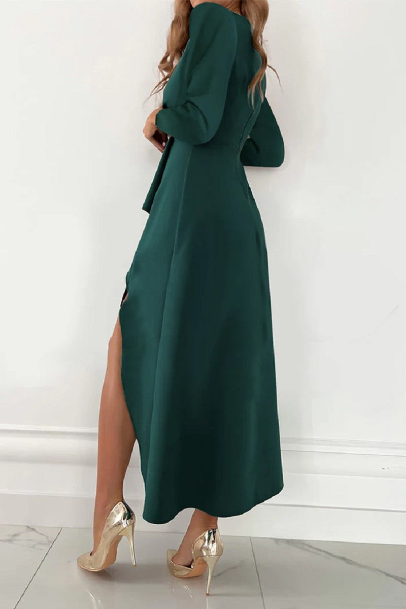 Shannon - Elegante vestido liso plisado