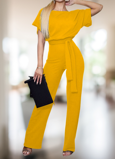 Faye - Mono elegante con mangas con cinturón