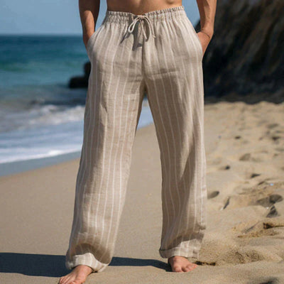 Finn - Pantalones Clásicos de Lino para el Verano
